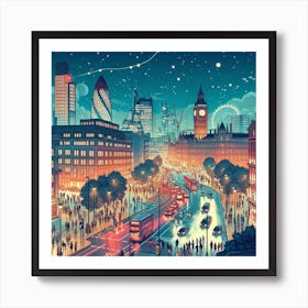 London At Night 1 Art Print