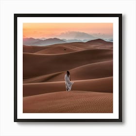 Sand Dunes At Sunset 1 Art Print