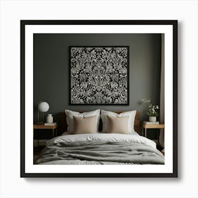 Black And White Floral Print Art Print