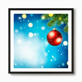 Christmas Tree Ball Background Holiday Merry Celebration Pine Ornament Glow Happy Design (13) Art Print