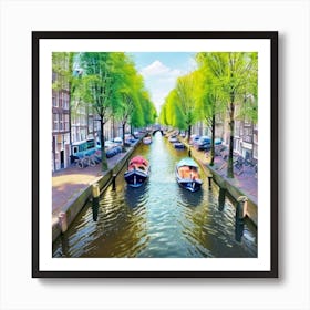 Amsterdam Canals View Art Print