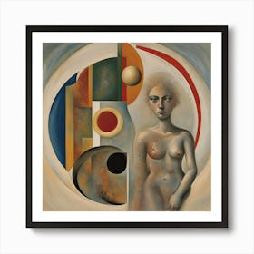 Woman Shapes And Colours Art Print