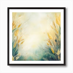 Watercolor Background With Flowers Art Print