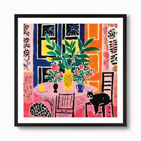 Cat In The Dining Room 6 Art Print