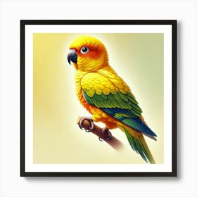 Parrot On A Branch 2 Art Print