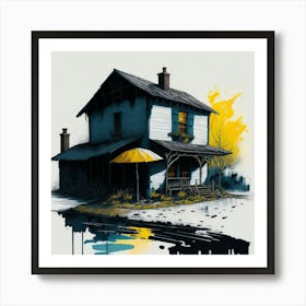 Colored House Ink Painting (32) Art Print