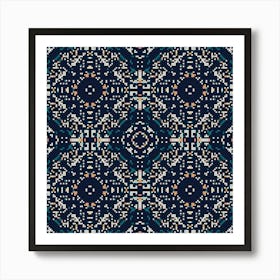 Abstract geometric pattern in low poly pixel art style 1 Art Print