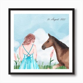 Little Girl And Horse Art Print