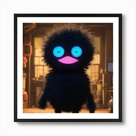 Black Creature With Blue Eyes Art Print