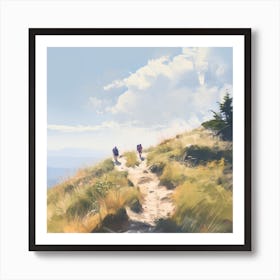 Hikers On A Trail Art Print