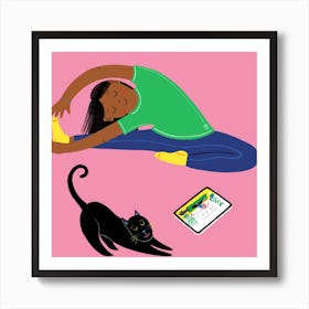 Yoga Girl Square Art Print