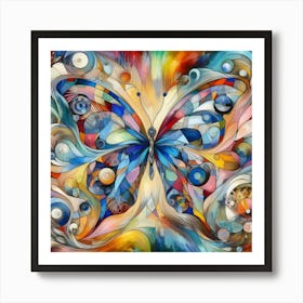 Colourful Surreal Butterfly v3 Art Print