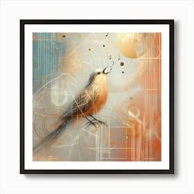 The Siniging Bird Creative Light Color Painting Art Print