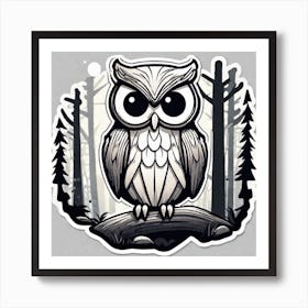 Owl In The Woods 28 Art Print