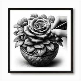 Roses In A Pot Art Print