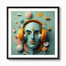 Abstract Music Head Art Print