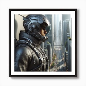 Futuristic Man In Futuristic Suit 11 Art Print