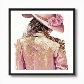 Pink Cowgirl 1 Art Print