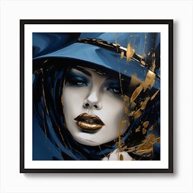 Blue Hat 5 Art Print