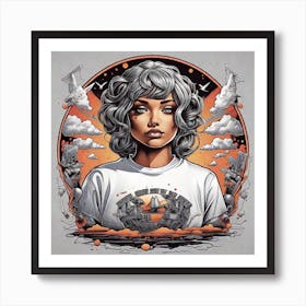 Girl In A Cloud Art Print