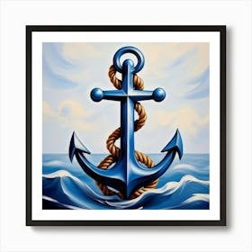 Ship anchor, Ropes, Oil painting 13 Art Print