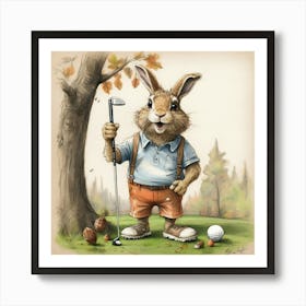 Bunny Golfer 3 Art Print