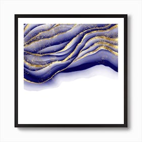 Sparkling Blue Agate Texture 14 Art Print