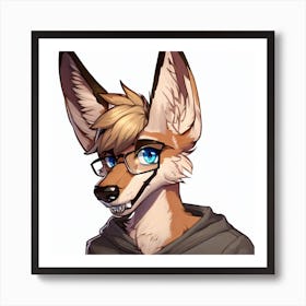 Fox blue eyes Art Print