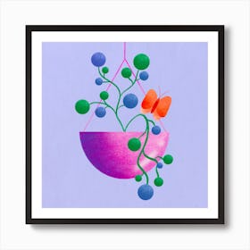 Hanging Basket Square Art Print