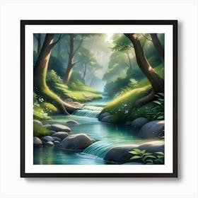 River In The Forest Art Print