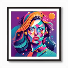 Colorful Portrait Of A Woman Art Print
