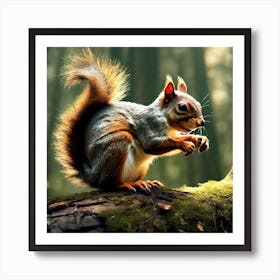 Squirrel In The Forest 184 Art Print