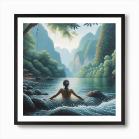 Woman In The Water Art Print