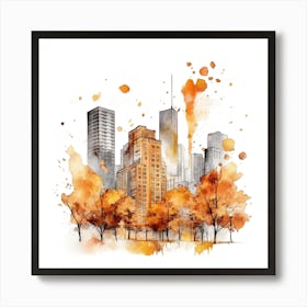 Watercolor Cityscape Art Print