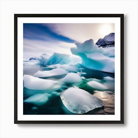 Icebergs In The Water Art Print