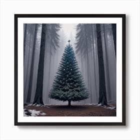 Christmas Tree In The Forest 56 Art Print