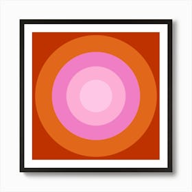 Pink and Orange Circles Geometric Abstract Art Print