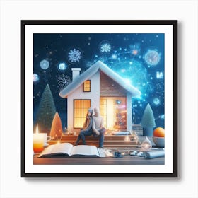 House In The Snow Art Print