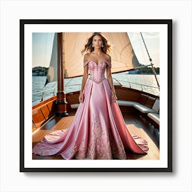 Bride On A Boat Art Print