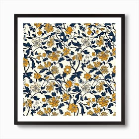 Sunny Meadow London Fabrics Floral Pattern 3 Art Print