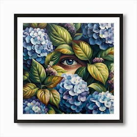 Eye Of Hydrangea 1 Art Print