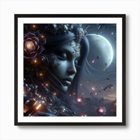 Woman In Space 2 Art Print