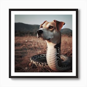 Dog snake Art Print