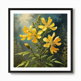 Wild Senna Wildflower Vintage Botanical Art Print 2 Art Print