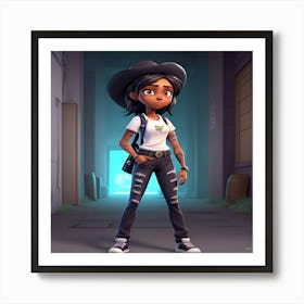 Girl In A Hat Art Print