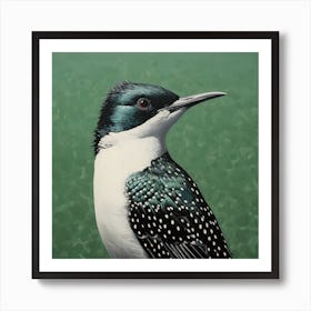 Ohara Koson Inspired Bird Painting Cuckoo 1 Square Art Print