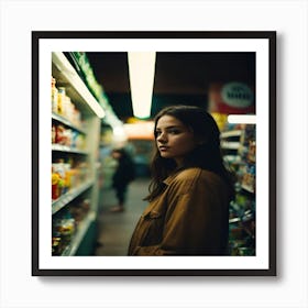 Girl In A Grocery Store Art Print