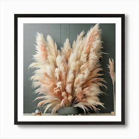 Pink And White Grasses Art Print