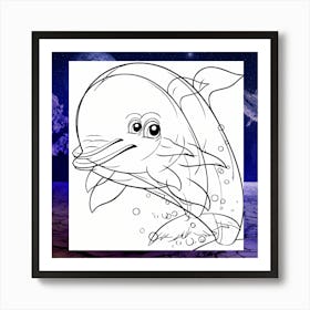 Dolphin Drawing   Art Print