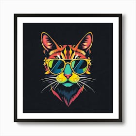 Cat In Sunglasses Art Print